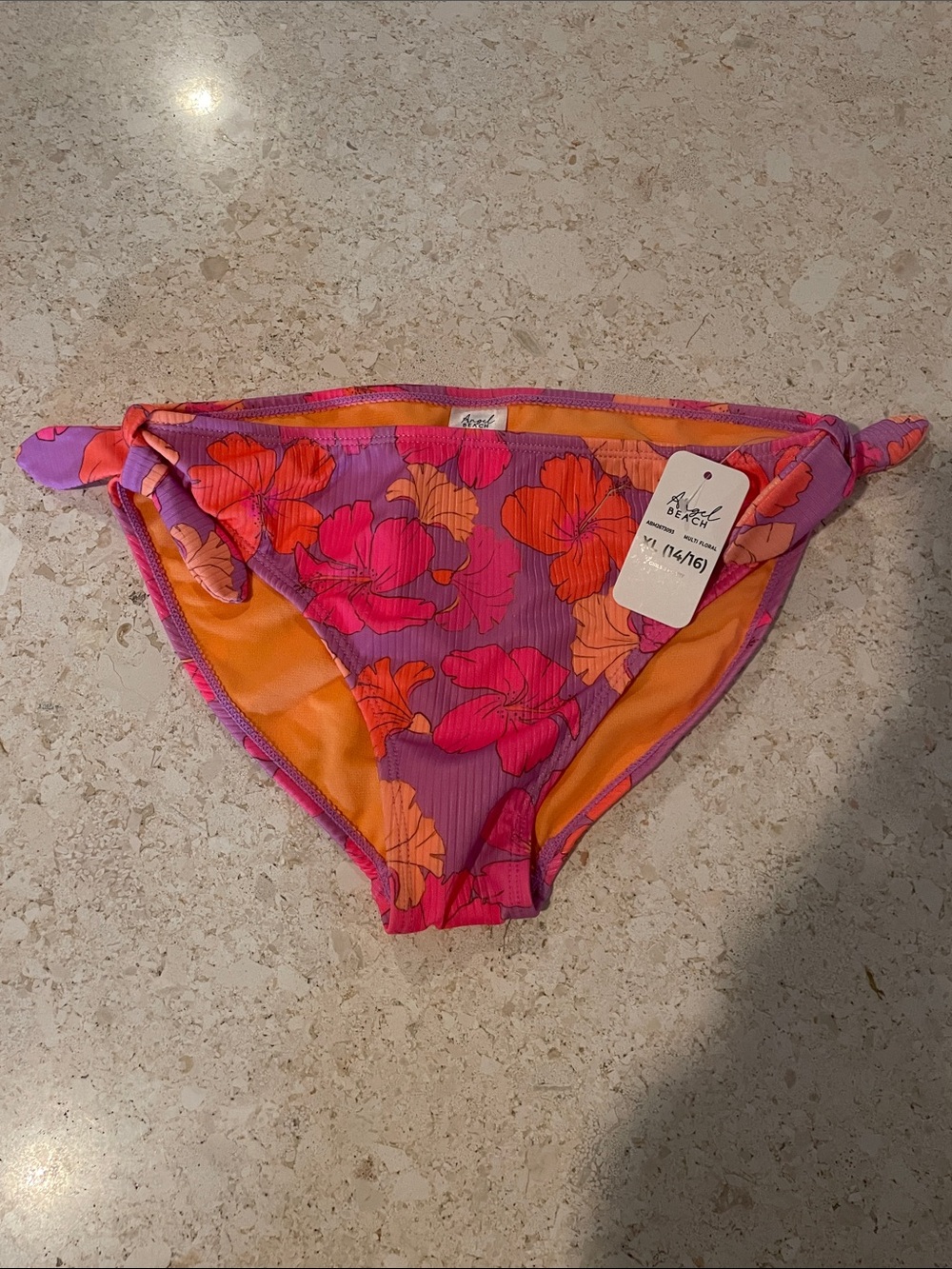 Floral Bikini Bottoms in Purple, Pink & Orange